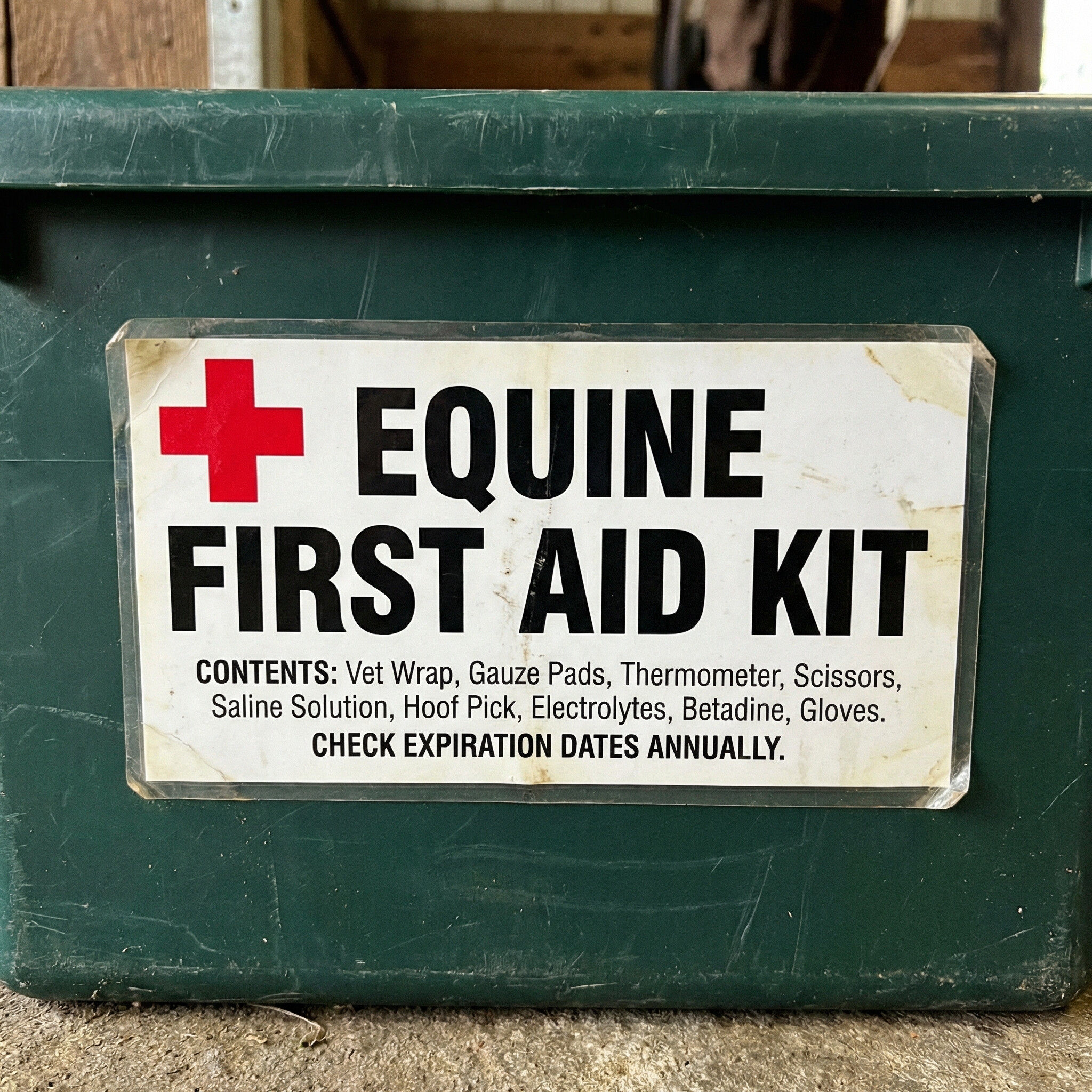Equine first aid storage kit